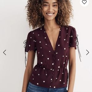 Madewell Silk Belle Top in Star Mix